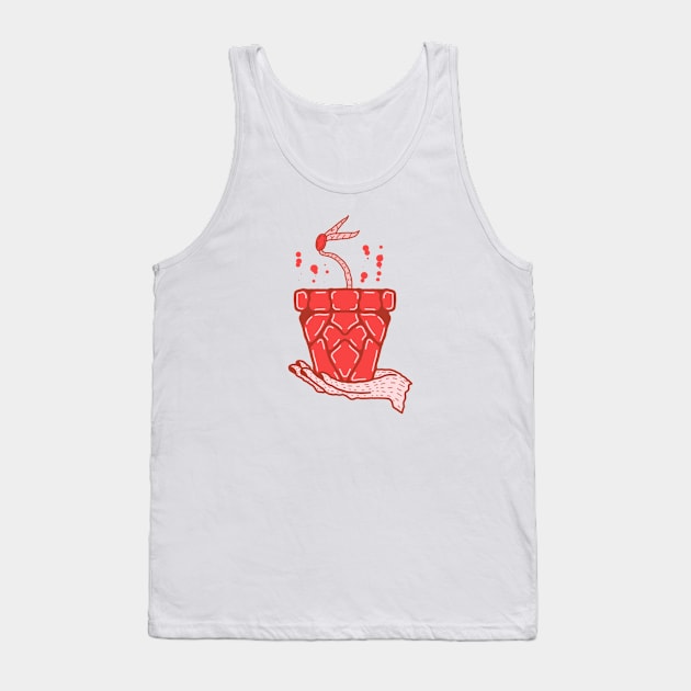 Red Potted Plant Tank Top by Aisiiyan